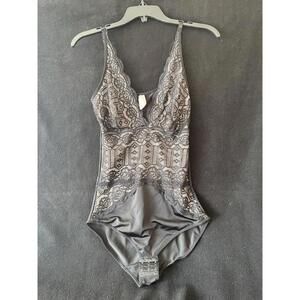 Adrienne Virginia Studio Black Body Shaper With Lave Bodysuit Teddy Size L